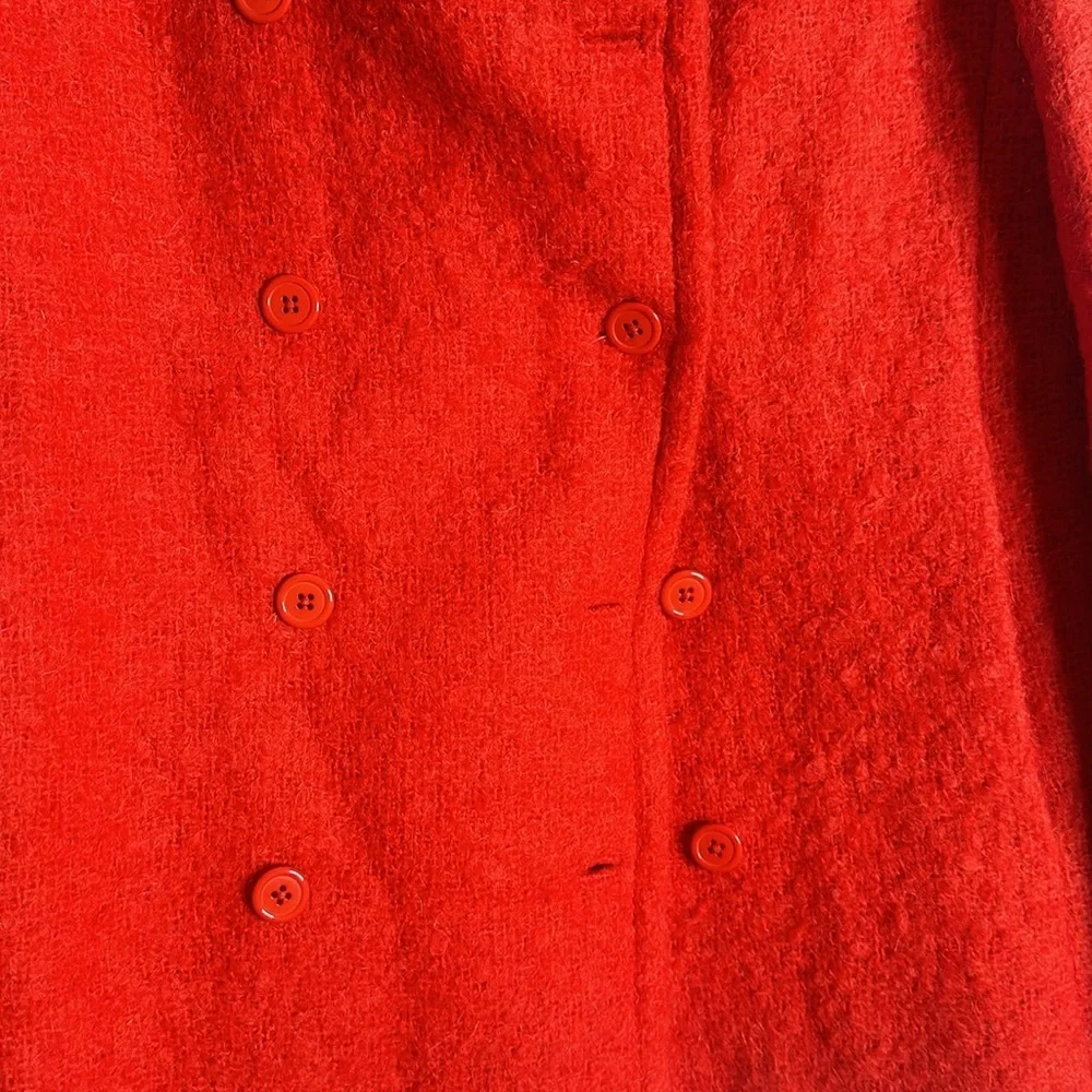 J crew orange red Lucile mohair wool double breast jacket size 8
